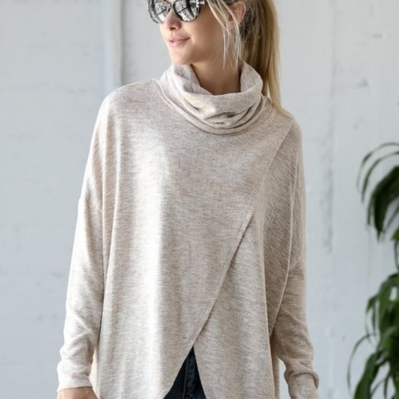 Wonderland by Orange cowl neck overlap tunic Small - Picture 2 of 7